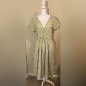 MADEWELL green plaid maxi dress